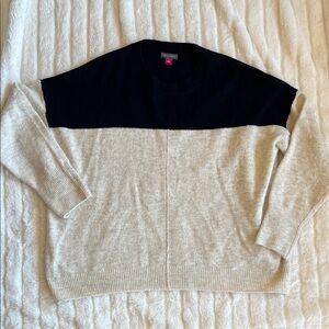 Vince Camino Two-Tone Black and Cream Sweater